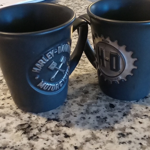 Harley-Davidson Matte Black Mug Pair - Picture 2 of 4